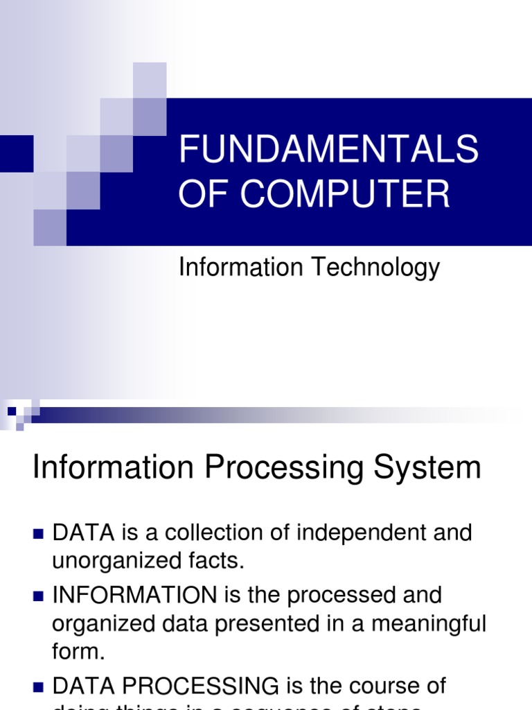 Fundamentals of Computer: Information Technology | PDF | Operating ...