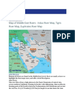 Map of Middle East Rivers - Indus River Map, Tigris River Map, Euphrates River Map