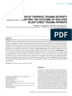 Evaluation of Thoracic Trauma Severity Score in Predicting the Outcome of Isolated Blunt Chest Trauma Patient