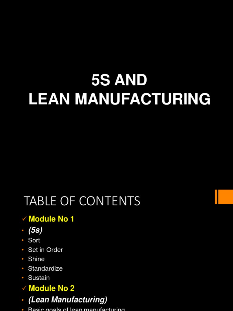 5S and Lean Manufacturing | PDF | Lean Manufacturing | Supply Chain ...