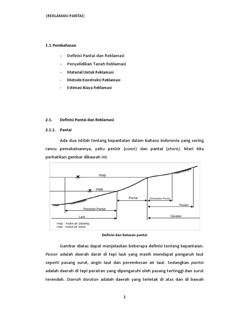 Metode Reklamasi & Estimasi Biaya | PDF