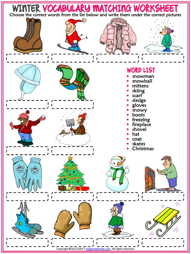 winter-vocabulary-esl-matching-exercise-worksheet-for-kids-pdf-snow