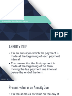 Annuity Due: Prepared By: Ross Christian Manuel