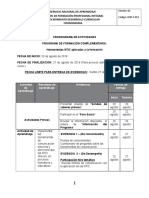 Evidencia Cronograma de Actividades