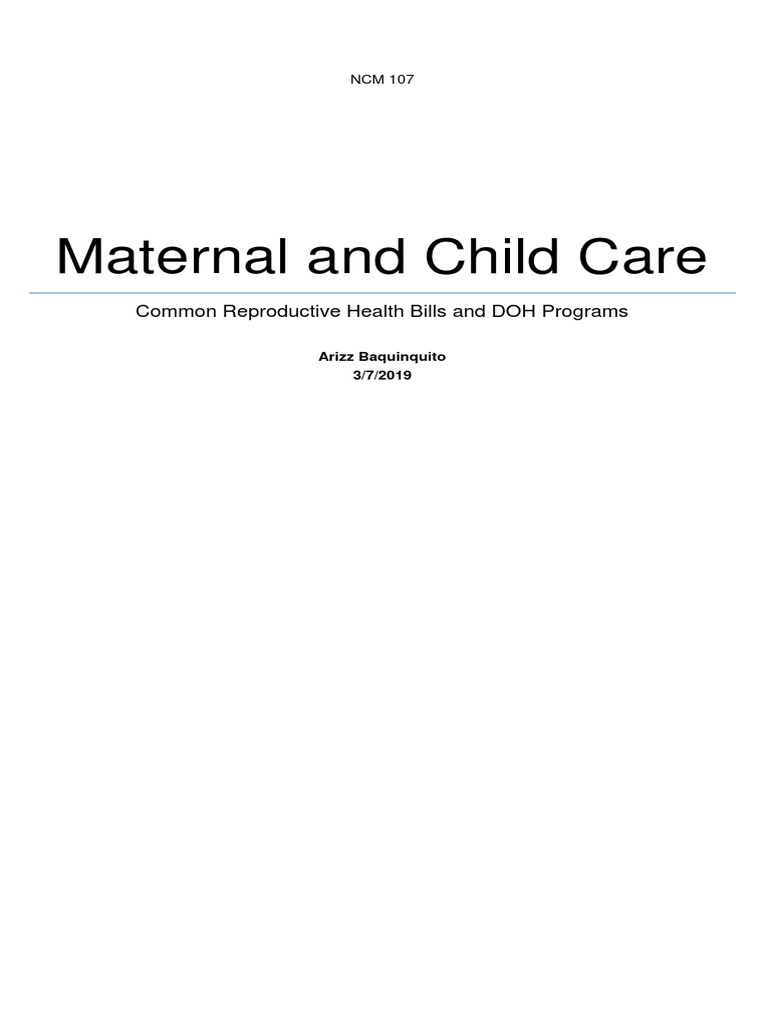 Maternal and Child Care | PDF | Family Planning | Breastfeeding