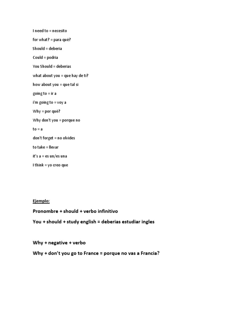 Infinitive Forms of 
