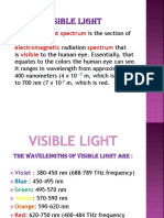 Visible Light Spectrum Electromagnetic Spectrum Visible
