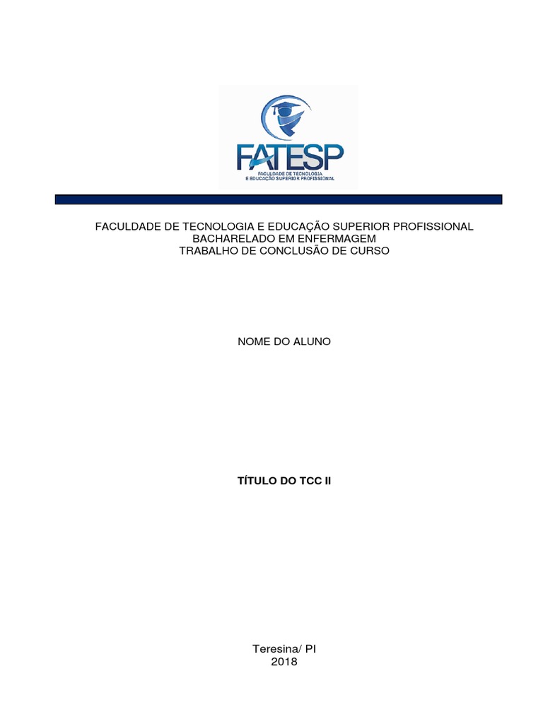 Modelo De Tcc Ii Pdf Caixa Alta E Caixa Baixa Enfermagem