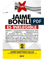 JAIME BONILLA ES INELEGIBLE (Pruebas y Documentos Que Lo Demuestran)