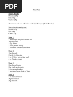 Sample Nutrition Plan 3