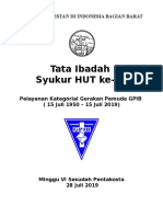 Tata Ibadah Hut Ke 69 Pelkat GP