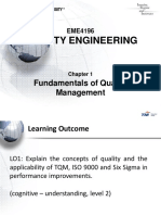 Quality Engineering: Fundamentals of Quality Management