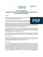 Survey Questionnaire "Regulatory Framework For Disaster Management Using Information Communication Technology "
