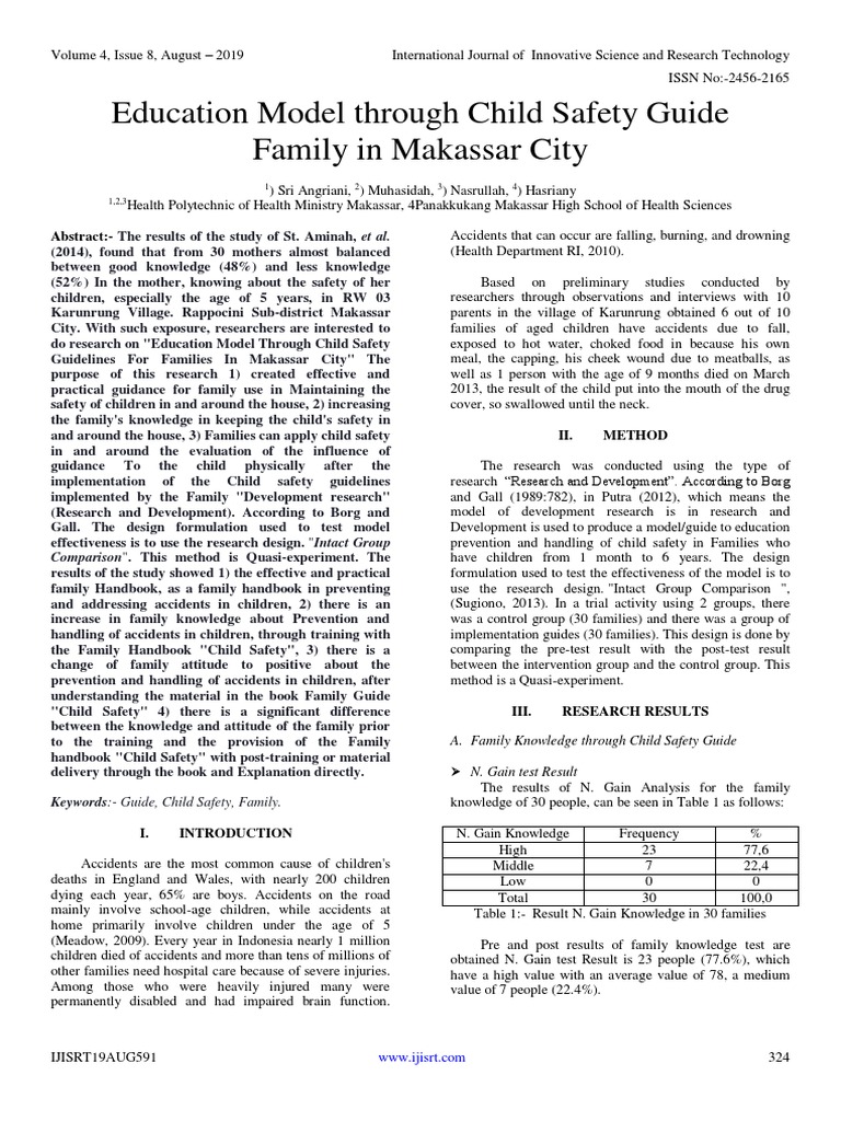 Child Safety Education in Makassar Families | PDF | Attitude ...
