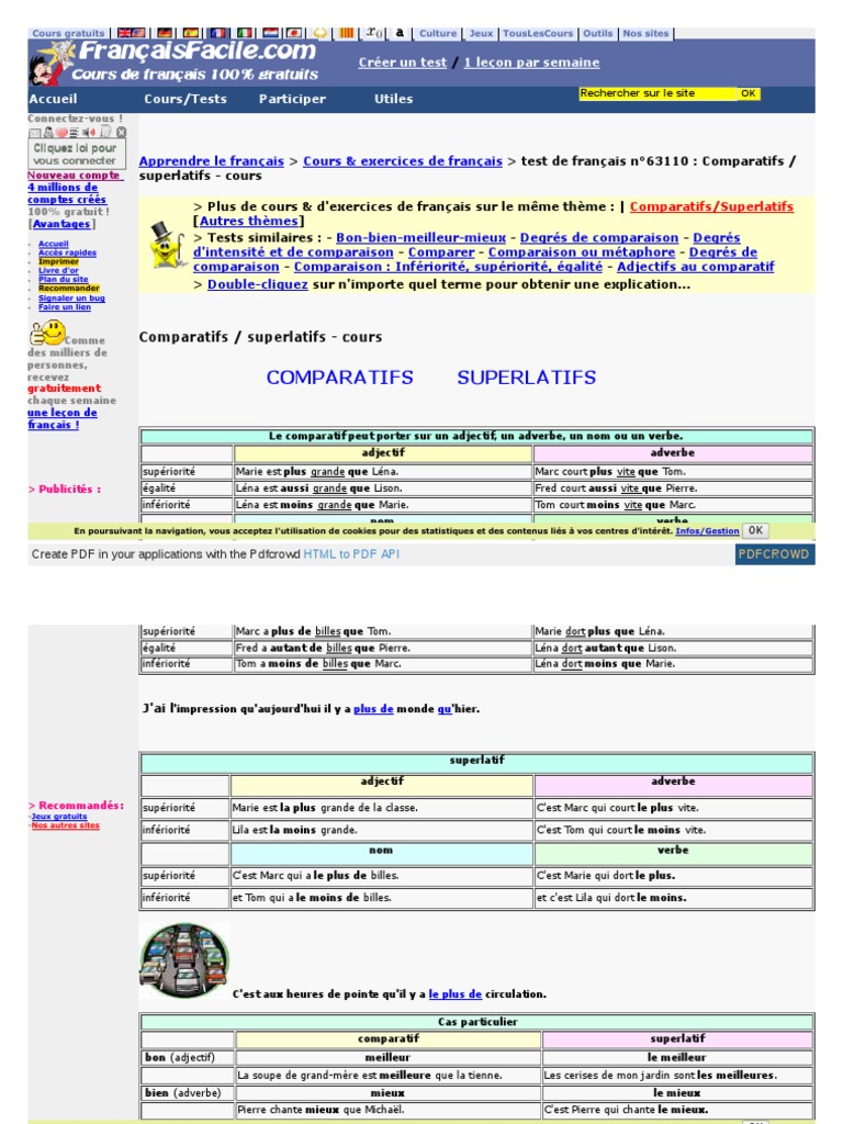 Anglais Facile Exercices Comparatifs Et Superlatifs