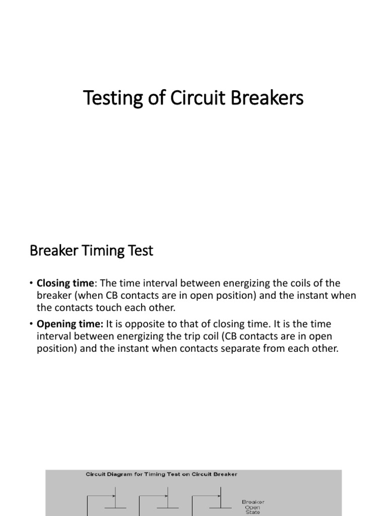 Circuit Breaker Timing Test Procedure | PDF | Switch | Power Supply