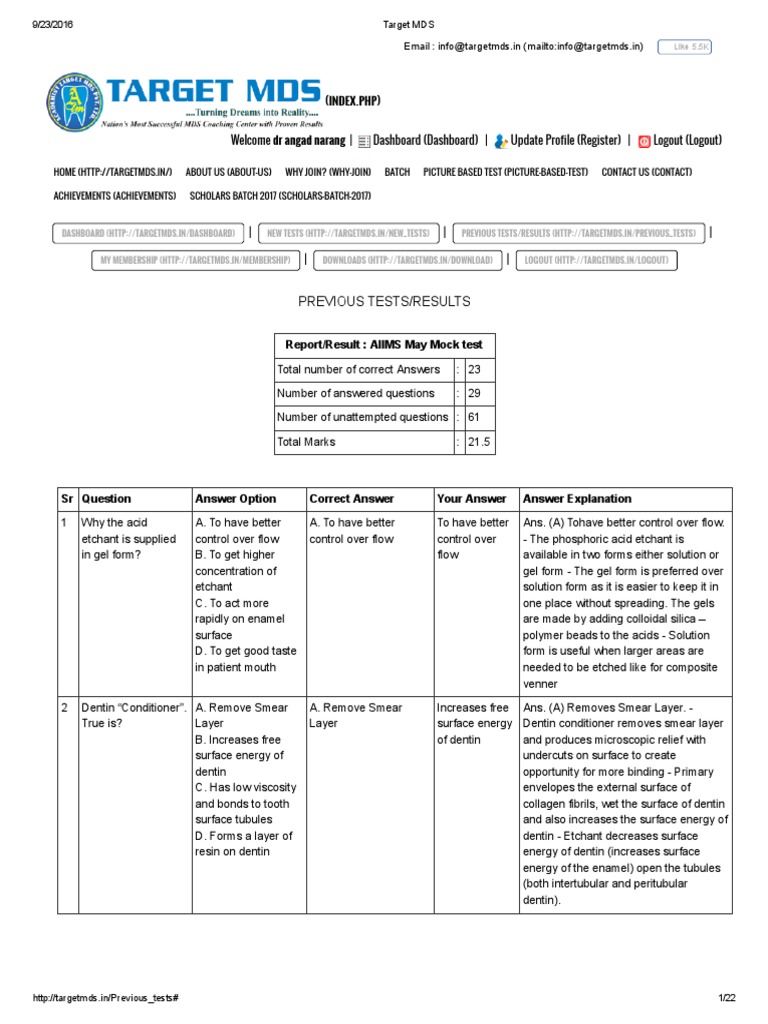 Target Mds Aiims Mock PDF | PDF | Hemoglobin | Vesicle (Biology And ...