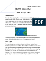 Three Gorges Dam Geology Assignment
