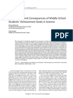 Antecedents and Consequences of Middle School Students' Achievement Goals in Science