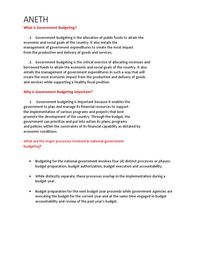 What Is Government Budgeting | PDF | United States House Of ...