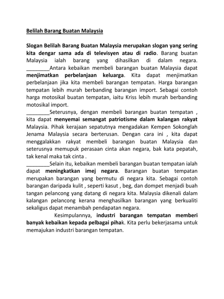 Belilah Barang Buatan Malaysia Pdf
