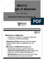 ME2112 Strength of Materials: Department of Mechanical Engineering