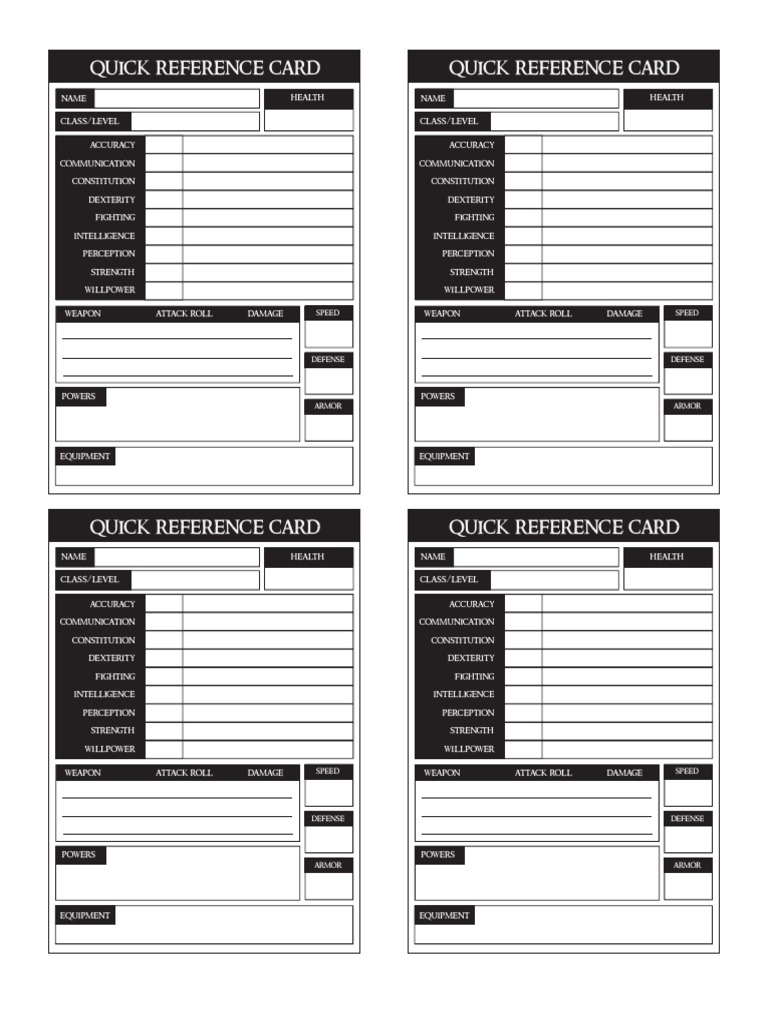 Quick Reference Card Quick Reference Card: Speed Speed | Download Free ...
