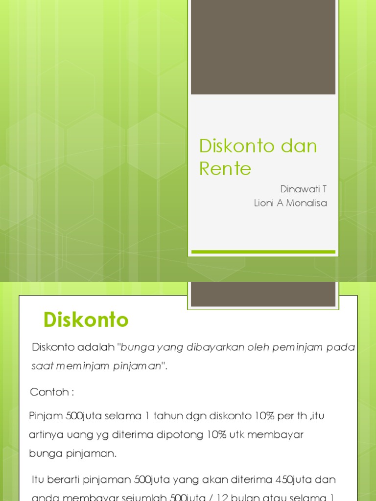 Pengertian dan Contoh Diskonto serta Rente | PDF | Pengelolaan Keuangan ...