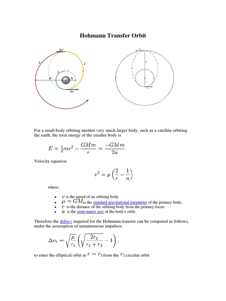 Hohmann Transfer Orbit Pdf
