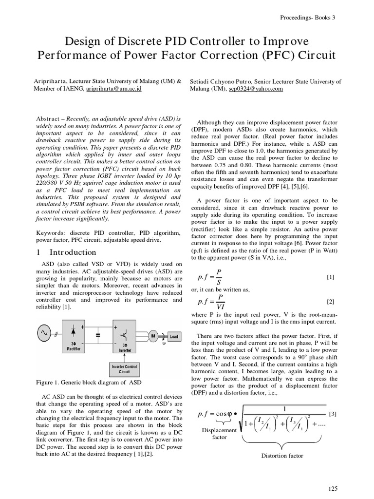 Design of Discrete PID Controller To Improve Performance of Power