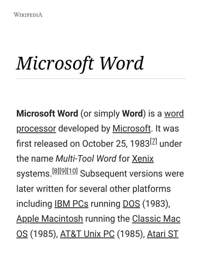 Microsoft Word Wikipedia Microsoft Word Password