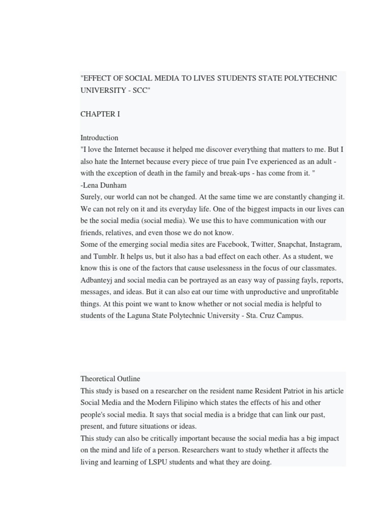 Epekto ng social media sa kabataan pdf picture