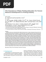 The Importance of Basic Printing Education For Human Resource Development in Printing Industry