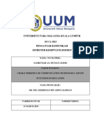 Universiti Utara Malaysia Kuala Lumpur SCCA 1013 Pengantar Komunikasi Semester Kesepuluh 2018/2019