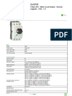 Product Data Sheet: Tesys Gv2 - Motor Circuit Breaker - Thermal-Magnetic - 0.63 1 A