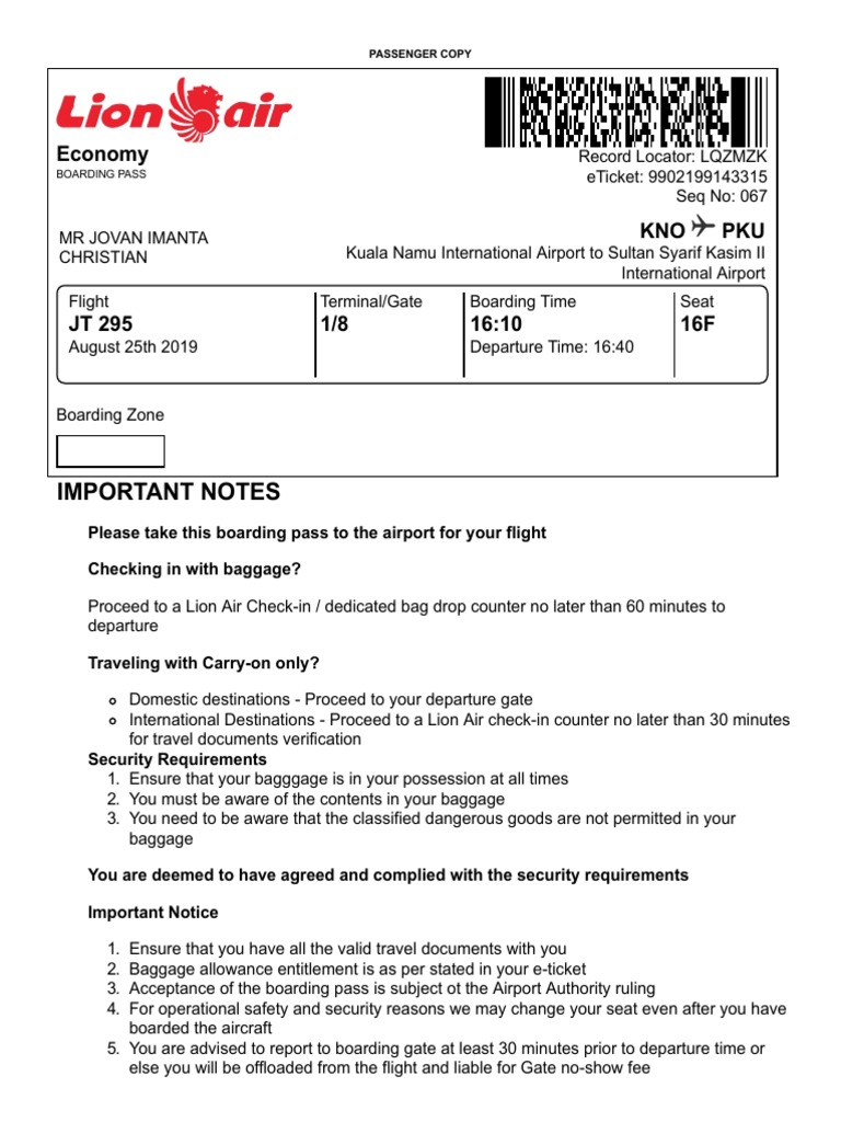 Lion air check in