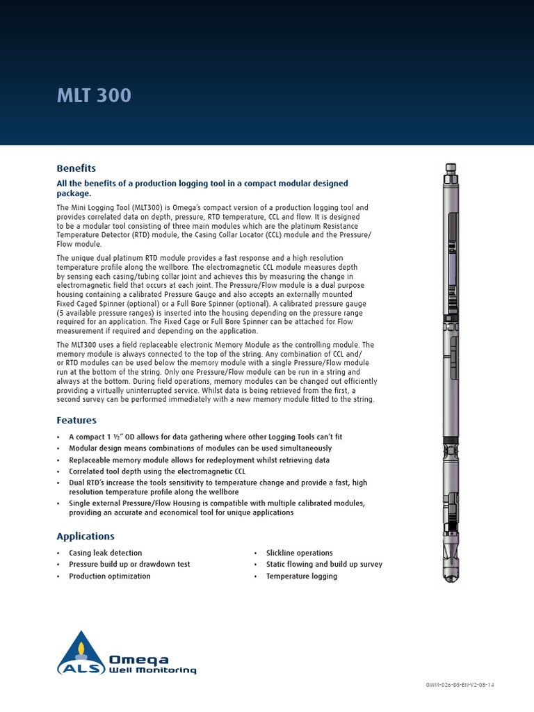 Compact MLT300 Production Logging Tool | PDF | Sensor | Pressure ...