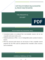 Production of Polyhydroxyalkanoates (PHA) From Wastewater