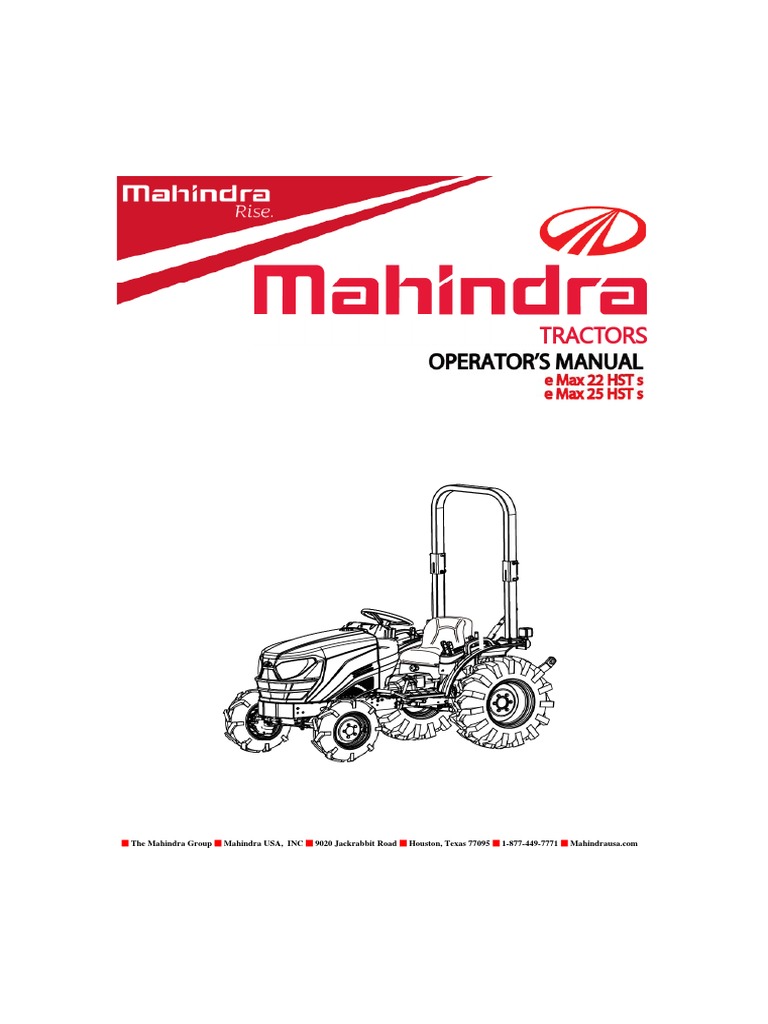 Om Emax 22 25 S Hst Operator Manual Tractor Transmission Mechanics