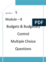 Budgetary Control MCQs