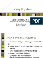 Learning Objectives: Doris R. Brodeur, PH.D