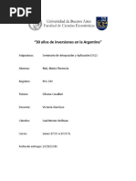 Tesina 30 Años de Inversiones en Argentina Uba