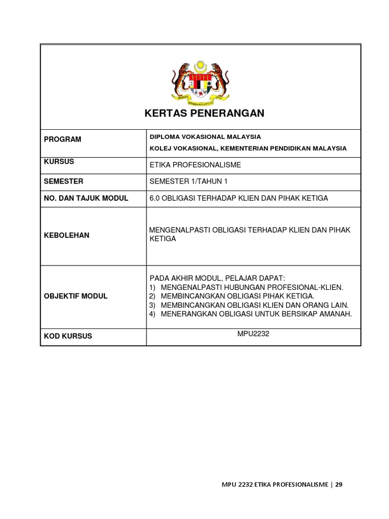 6 0 Obligasi Terhadap Klien Dan Pihak Ketiga Pdf