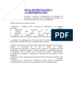 El Plan Nacional de Prevención y Control de La Deforestación