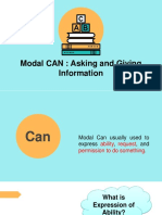 Modal CAN: Asking and Giving Information