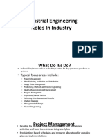 Industrial Engineering Roles in Industry