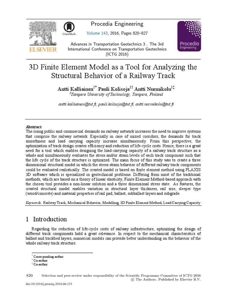 3D Finite Element Model As A Tool For Analyzing The Structural Behavior ...