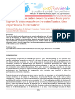 Lectura de La Cooperación Entre Docentes Como Base para Lograr La Cooperación Entre Estudiantes. Una Experiencia Intercentros