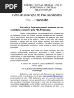 Ofício Para Filiados - Sobre Seleção de Pré Candidatos