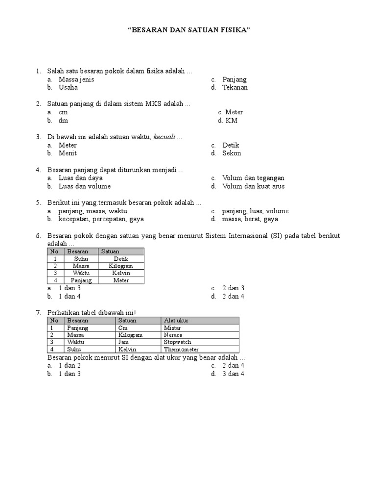 Soal Osn Besaran Fisika Pdf